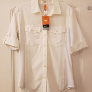 Lucy active wear short sleeve white top size small